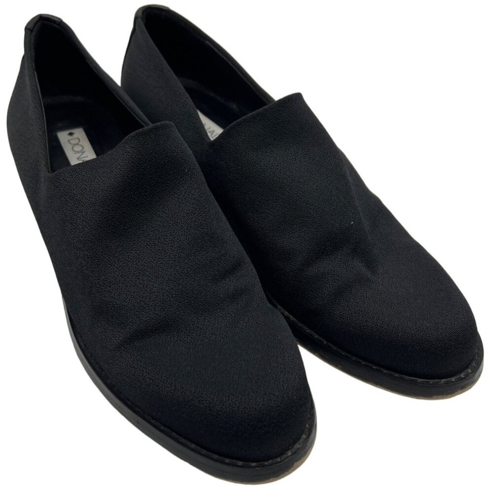 Donald J Pliner AAA Elastic Loafers Black Leather Accent Size 7.5M